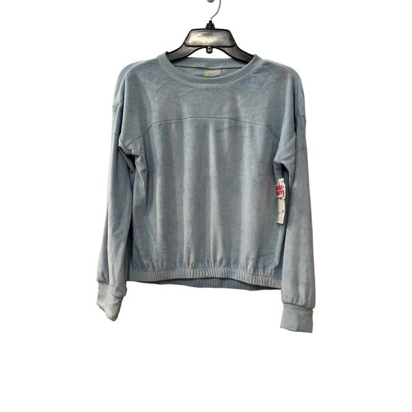 New ZELLA GIRL Kids' Size XL (14/16) Cozy Active Luxe velour Top Blue Cashmere - Picture 1 of 11